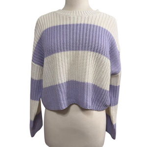 Women's moon & madison Sweater, Size S, Lavender and White